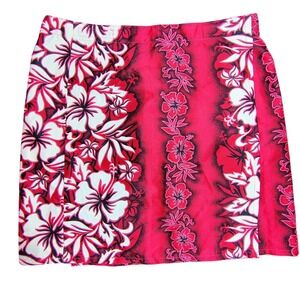 Nani Wahine Murf Wear wrap Skirt Floral Hibiscus USA beach cover up‎ mini beach